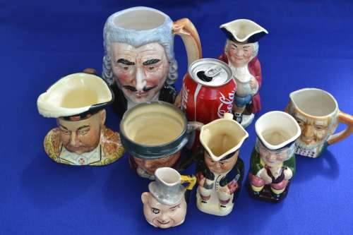 Assorted Toby and Character Jugs - 8 Pieces