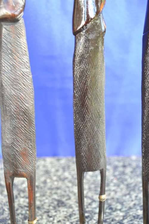 Vintage Carved Ebony Figures - Set of Four