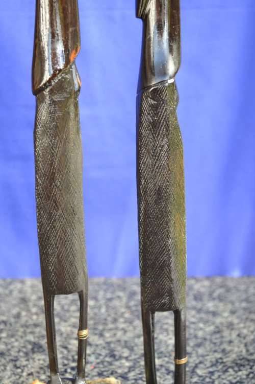 Vintage Carved Ebony Figures - Set of Four