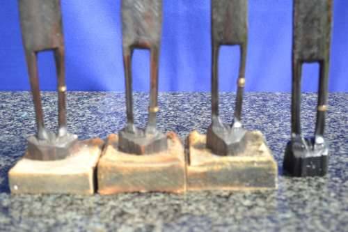 Vintage Carved Ebony Figures - Set of Four