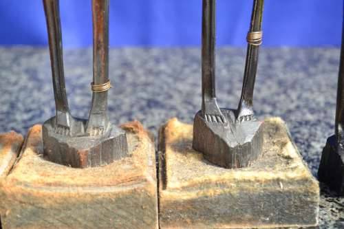 Vintage Carved Ebony Figures - Set of Four