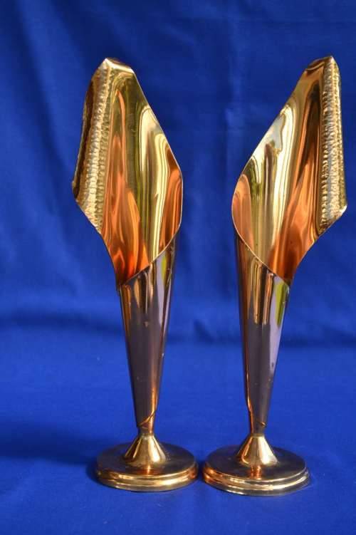 Pair of Vintage Rhodesian Copper Vases