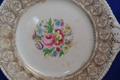 Simpsons (Potters) Ltd - Solian Ware Cake Plate and Three Side Plates