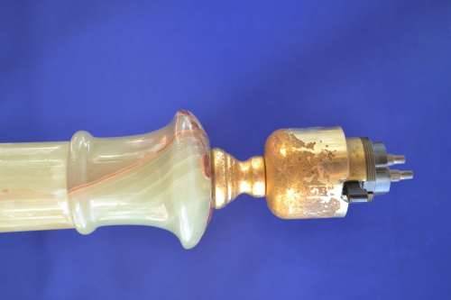 Vintage Alabaster Column Lamp - No Shade