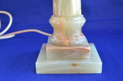 Vintage Alabaster Column Lamp - No Shade
