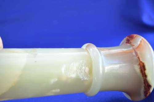 Vintage Alabaster Column Lamp - No Shade