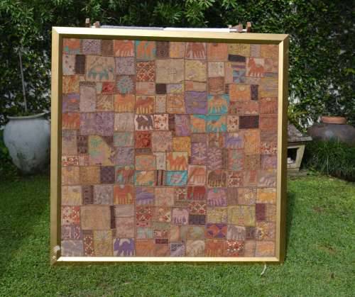 Large Vintage Handmade Patchwork Wall Hanging