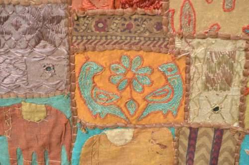 Large Vintage Handmade Patchwork Wall Hanging