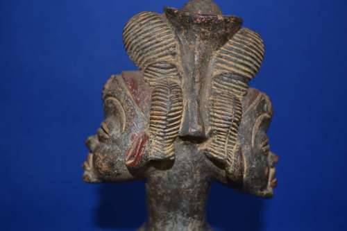 Antique Carved stone figural vessel