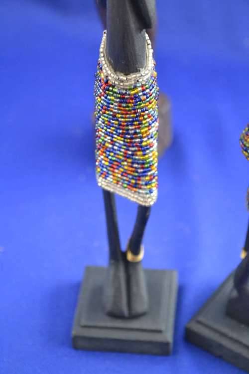 Beaded African Art / Decor Figures - Three Pieces