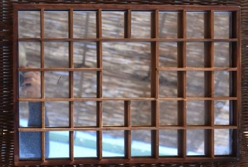 Vintage wooden Mirror-Backed Printers Tray