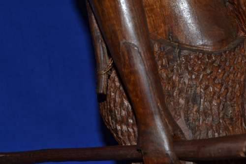 Large Wooden Carving - African Hunter