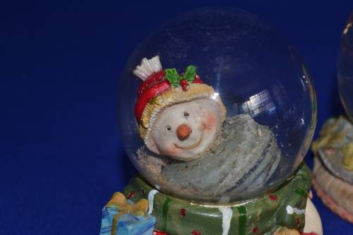 Set of Three Vintage Christmas Themed Snow Globes