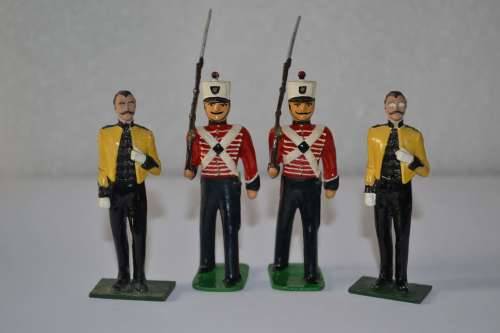 Assorted Vintage Metal Soldiers, Expertly Hand Painted  - 4 Pieces