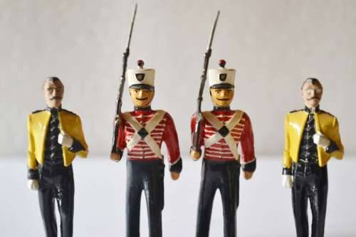 Assorted Vintage Metal Soldiers, Expertly Hand Painted  - 4 Pieces
