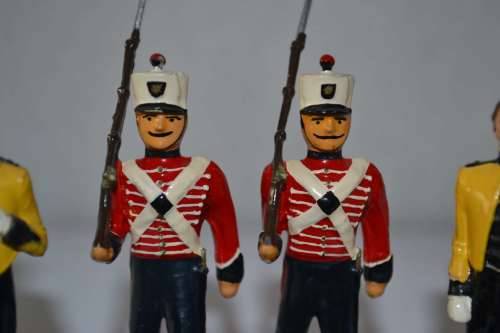 Assorted Vintage Metal Soldiers, Expertly Hand Painted  - 4 Pieces