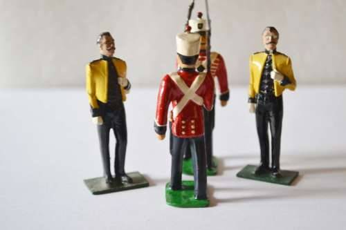 Assorted Vintage Metal Soldiers, Expertly Hand Painted  - 4 Pieces