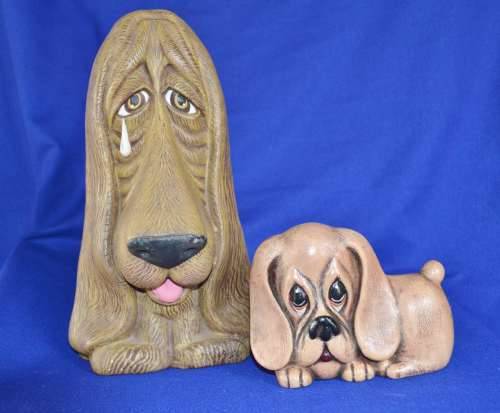 Retro 1970`s Ceramic  Dog Ornaments