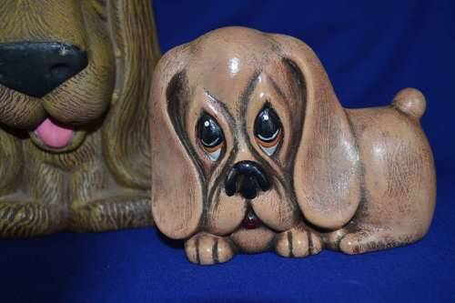 Retro 1970`s Ceramic  Dog Ornaments