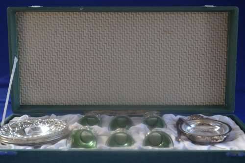 Vintage Boxed Silver Plated  Turkish Tea Set