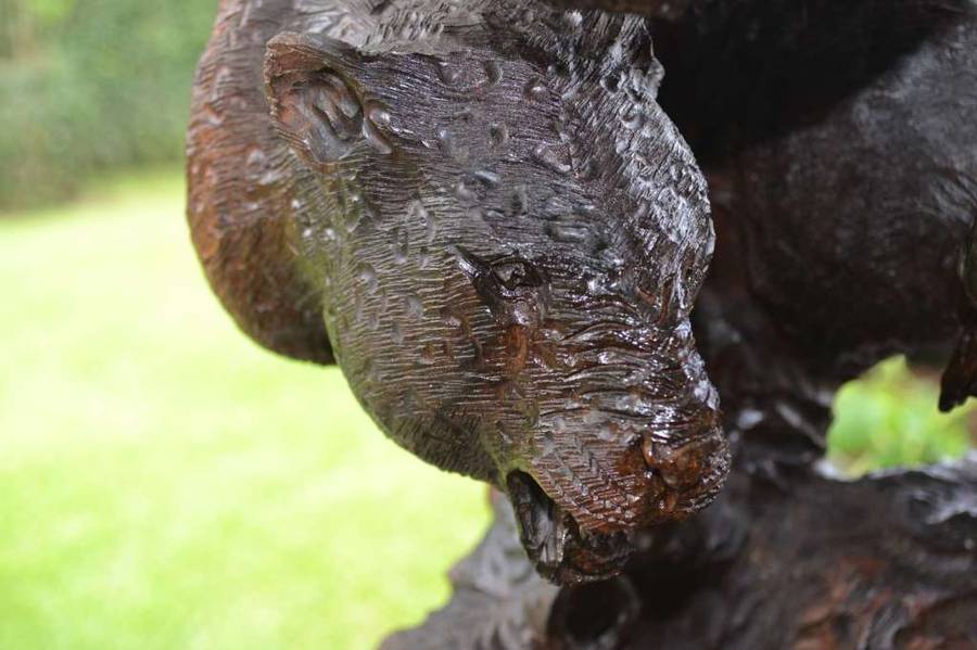 Large Totem Style Big 5 Wooden Carving