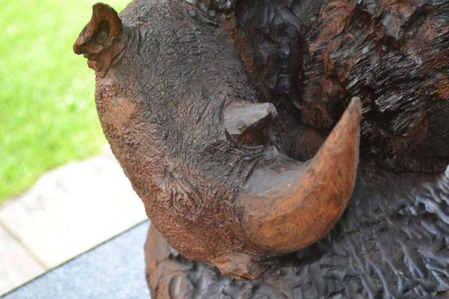 Large Totem Style Big 5 Wooden Carving