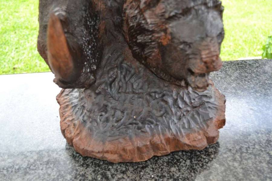 Large Totem Style Big 5 Wooden Carving