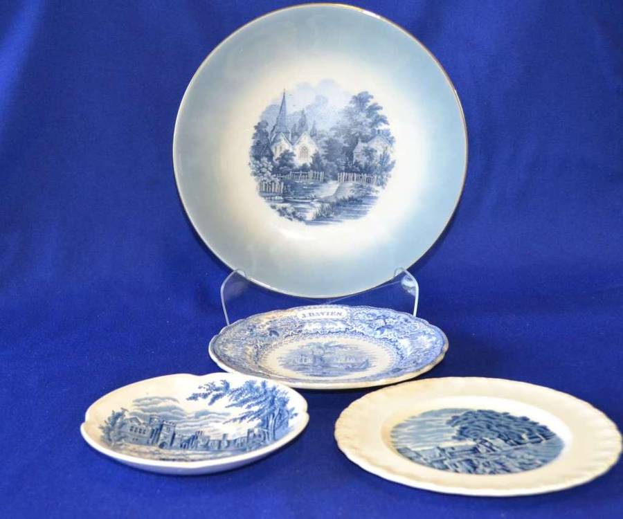 Assorted Blue and White Items - Various Makers - 4 Pieces