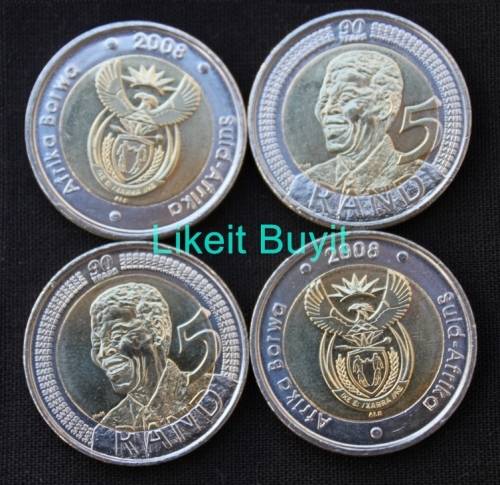 Container of 15 2008 Mandela 90th Birthday R5 Coins