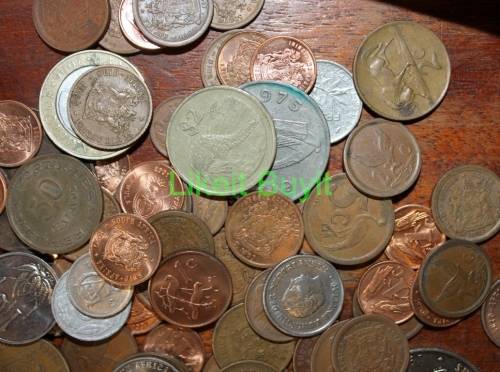 Lot of South African and World Coins - 443.5gr