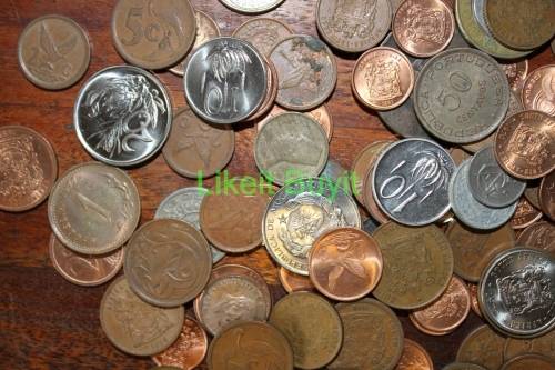 Lot of South African and World Coins - 443.5gr