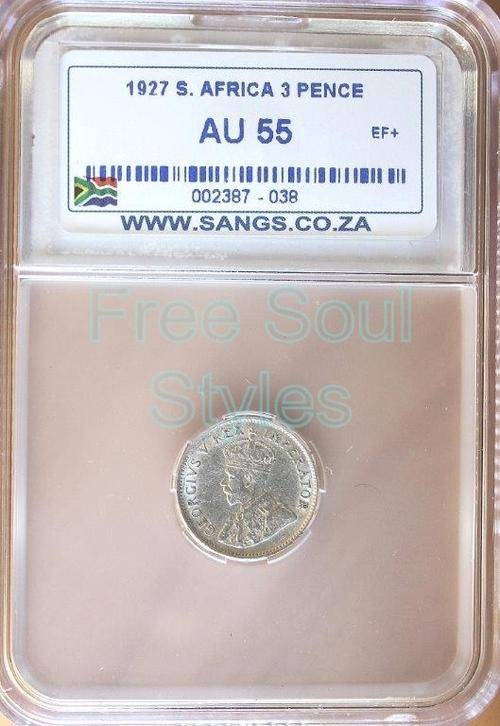 1927 3 Pence SANGS AU55