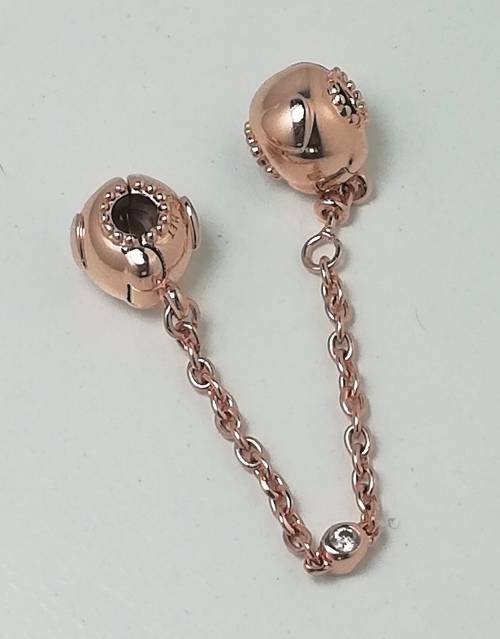 Pandora Rose Heart Safety Chain with CZ