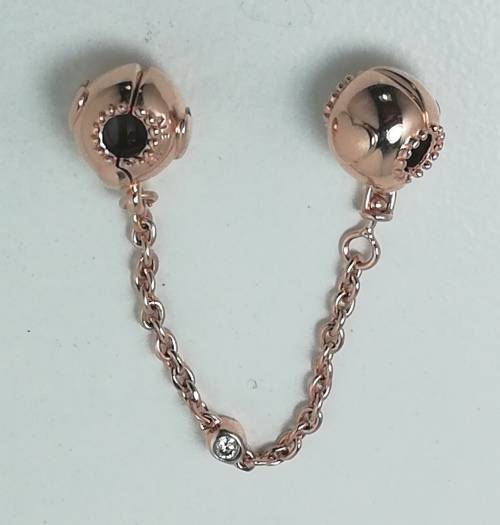 Pandora Rose Heart Safety Chain with CZ