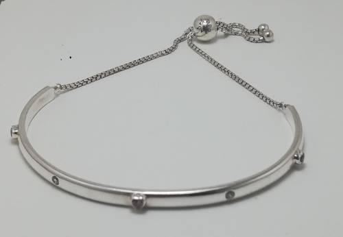 Pandora Sterling Silver Explosions of Love Sliding Bangle Size:2 (17 -21 cm)