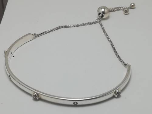 Pandora Sterling Silver Explosions of Love Sliding Bangle Size:2 (17 -21 cm)