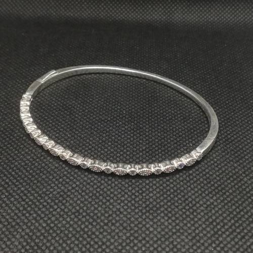 Pandora Sterling Silver Marquise Bangle (Size 21)