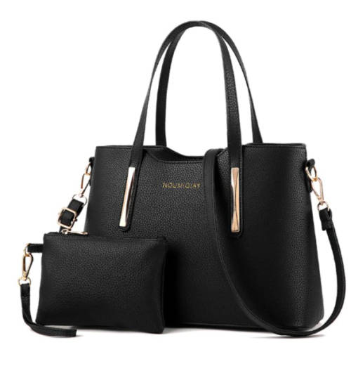Luxury Women PU Leather Shoulder Crossbody Bag Handbags Set Black
