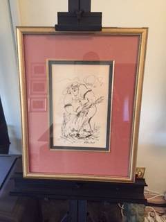 CLAERHOUT  - Beautifully framed Claerhout sketch 'Harvest time" signed