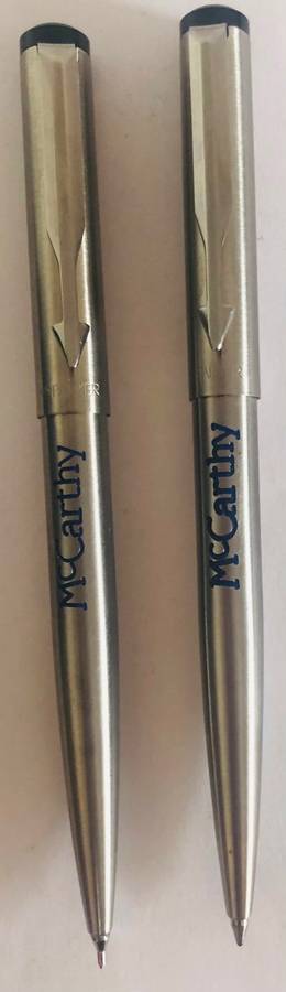 PARKER STAINLESS STEEL BALLPOINT PEN AND PENCIL SET IN ORIGINAL BOX