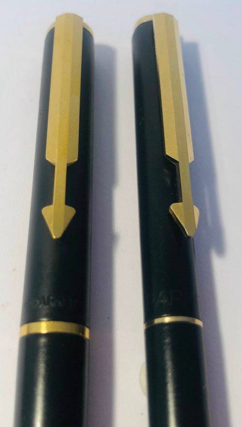 PARKER FLIGHTER ROLLERBALL PEN AND PENCIL-MATT BLACK WITH GOLD TRIM