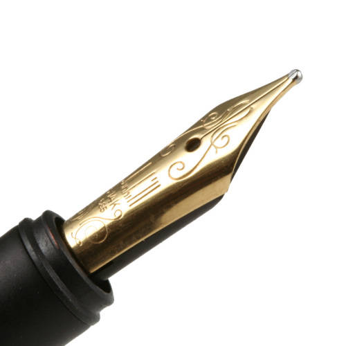 VINTAGE ALFRED DUNHILL GOLD PLATED PINSTRIPE GUILLOCHEE FOUNTAIN PEN WITH 14K GOLD NIB