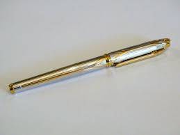 ELYSEE PARTHENON BI-COLOR PLATINUM AND GOLD FOUNTAIN PEN WITH 18K EF GOLD NIB IN EXCELLENT CONDITION