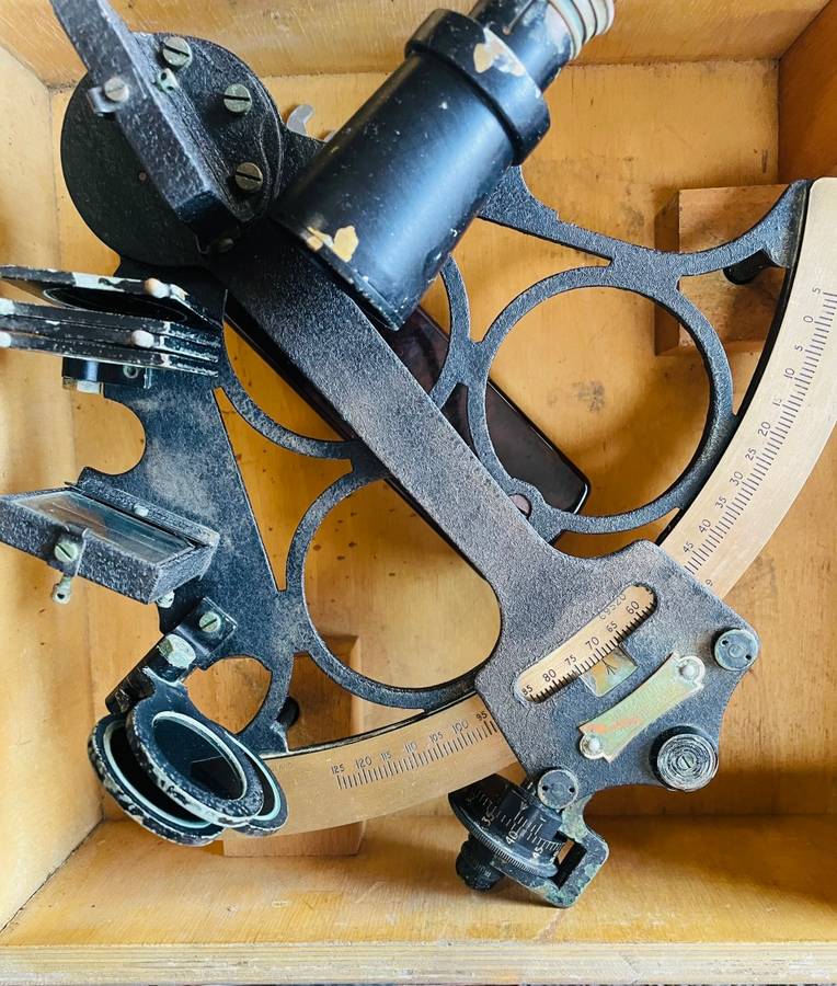 VINTAGE HEATH & CO. HEZZANITH NAUTICAL SEXTANT BOXED & NUMBERED WITH CERTIFICATE OF EXAMINATION
