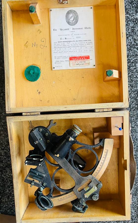VINTAGE HEATH & CO. HEZZANITH NAUTICAL SEXTANT BOXED & NUMBERED WITH CERTIFICATE OF EXAMINATION