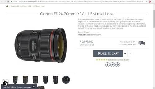 Canon 24-70 f2.8 ii L lens