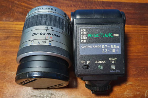 Various old cameras and accessories