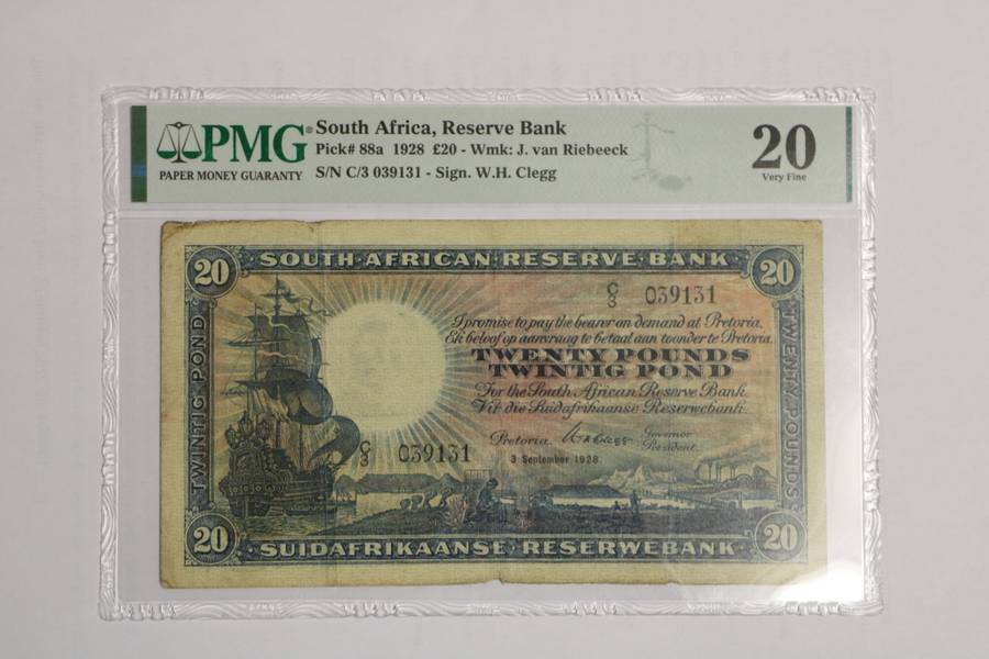 1928 Twenty Pounds  W.H Clegg PMG VF20