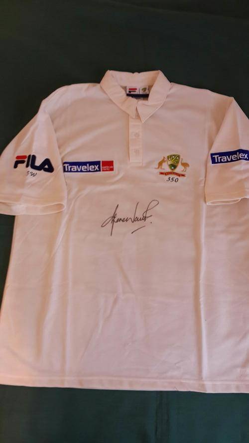 Shane Warne Personally Signed Australian Pesonalised Test Match Shirt