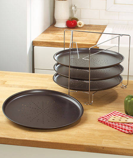 5-Piece Pizza Pan and Rack Set